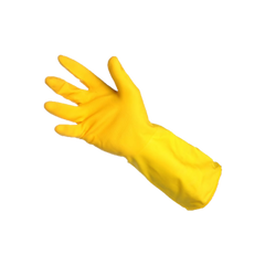 PG - Latex Kitchen Gloves - Small Q-GRIPS ,Yellow | 12 Pairs, 10 bag/cs
