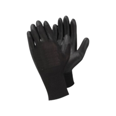 PG - Black PU Glove - Large,black,1/2 coated nitrile glove | 12 Pairs, 20 bag/cs