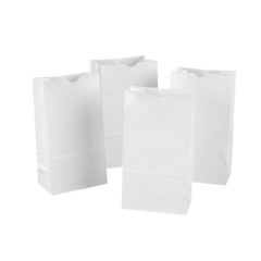 Paper Bags - 10 lbs, White | 500 pcs, 9x6/S