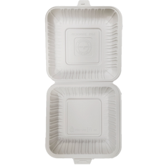 NG - MFPP Take-Out Container - 9" x 9.25" x 3", 1-Comp., White - NG-091 | 150/cs, 7LX9