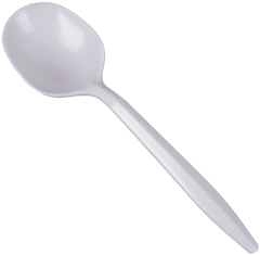 PG - Plastic Soup Spoons - Medium, 2.8g, White | 1000 pcs, 15x8/S