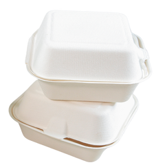 Sugarcane Take-Out Container - Bagasse, 6" x 6" x 3", 1-Comp | 400 pcs, 6Lx7/S