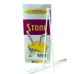 Stone Straw - 8" Regular, Unwrapped, White, 0.69/4 - 011100 | 9 x 500