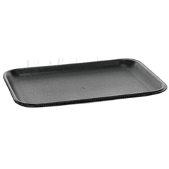 Pactiv - Foam Tray - 2S Black (8.2 X 5.7 X 0.65") - 0TFB02S00000 | 500 pcs, 14x4/S