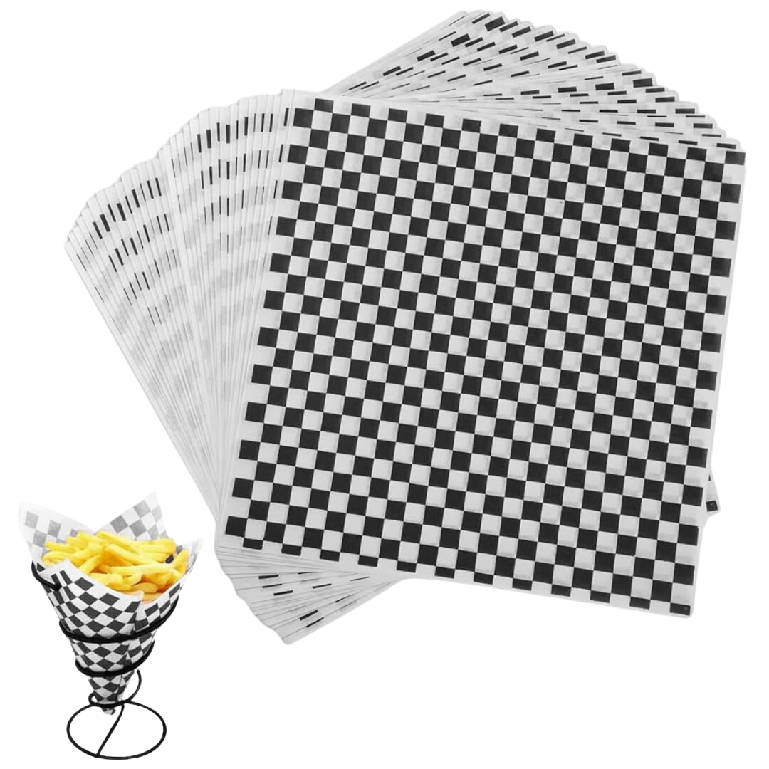 Wax Paper - Black Checker WP1212B-MC 12